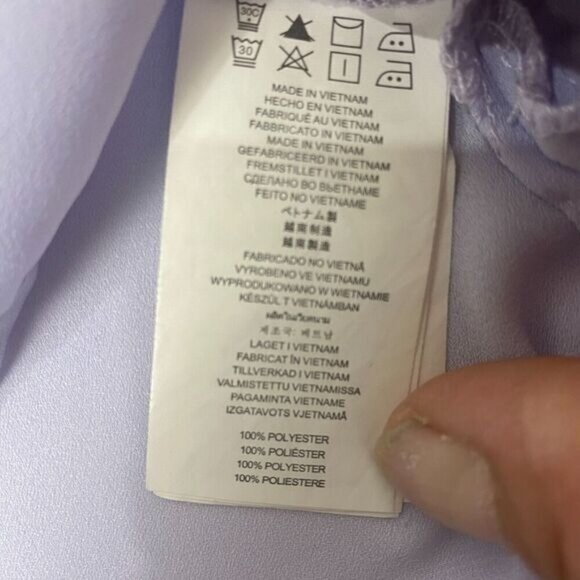 Michael Kors Half Zip Women's Lavender Roll sleeve Blouse Pockets Size L Used - Picture 9 of 16